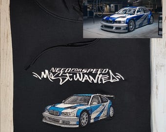 Need For Speed Most Wanted Embroidery hoodie | NFS MW | BMW e46 | m3 | Gtr