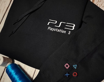 PS PS2 PS3 Playstation Embroidery Hoodie | Retro Games | Unique