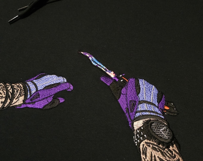 Featured listing image: Full Custom embroidery CSGO CS2 hands and weapon Hoodie - FPS CS2 Gamer Slang Graphic Hoodie | Streetwear Gaming Sweatshirt | Unisex