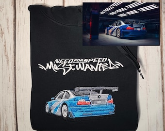 Need For Speed Most Wanted Embroidery hoodie | NFS MW | BMW e46 | m3 | Gtr
