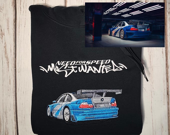 Need For Speed Most Wanted Embroidery hoodie | NFS MW | BMW e46 | m3 | Gtr