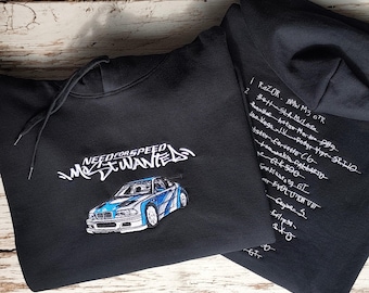Need For Speed Most Wanted Embroidery hoodie | NFS MW | BMW e46 | m3 | Gtr
