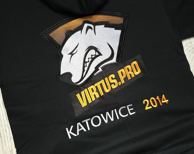Full big embroidery Virtus Katowice 2014 Holo Hoodie - FPS CS2 Gamer Slang Graphic Hoodie | Streetwear Gaming Sweatshirt | Unisex