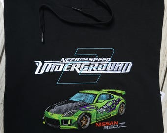 Need For Speed Underground 2 Realistic Embroidery hoodie | NFS U2 | Nissan 350z |