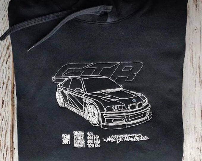 Need For Speed Most Wanted Embroidery hoodie | NFS MW | BMW e46 | m3 | Gtr