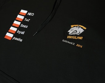 Full big embroidery Team Virtus Katowice 2014 Hoodie - FPS CSGO CS2 Gamer Slang Graphic Hoodie | Streetwear Gaming Sweatshirt | Unisex