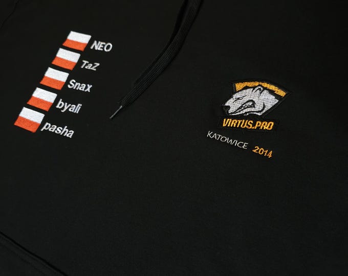 Full big embroidery Team Virtus PRO Katowice 2014 Hoodie - FPS CSGO CS2 Gamer Slang Graphic Hoodie | Streetwear Gaming Sweatshirt | Unisex