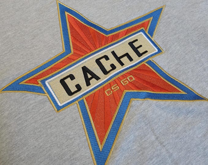 Full big embroidery Cache (de_cache) Hoodie - FPS CS2 Gamer Slang Graphic Hoodie | Streetwear Gaming Sweatshirt | Unisex