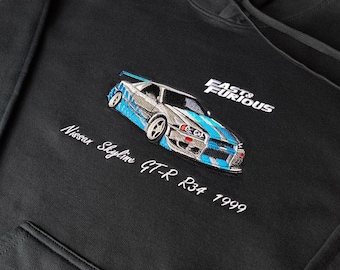 Fast and The Furious Cars Embroidery hoodie | FF | Skyline | Supra | Lancer | Eclipse