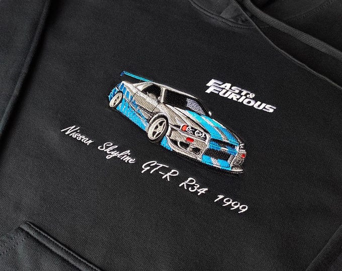 Featured listing image: Fast and The Furious Cars Embroidery hoodie | FF | Skyline | Supra | Lancer | Eclipse