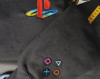PS プレイステーション 刺繍パーカー | レトロゲーム | ユニーク |