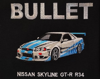 Fast and The Furious Cars Embroidery hoodie | FF | Nissan Skyline | Bullet | female dogs | Honda s2000