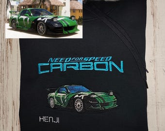 Need For Speed Carbon Embroidery hoodie | NFS CARBON | Mazda RX-7 | Kenji