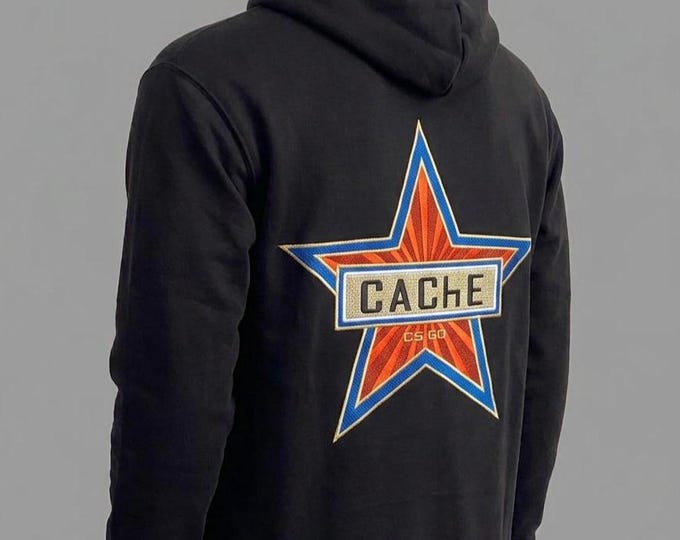 Full big embroidery Cache (de_cache) Hoodie - FPS CS2 Gamer Slang Graphic Hoodie | Streetwear Gaming Sweatshirt | Unisex