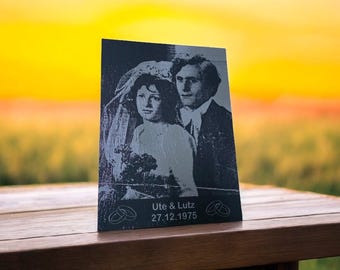 Laser engraving on slate