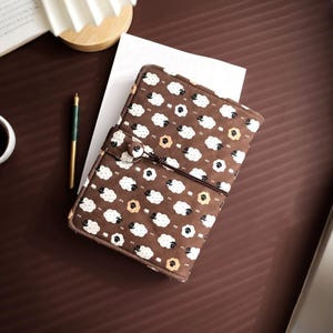 Cute A6 Binder Notebook, Linen Fabric Refillable Journal, Kawaii Mini Planner Set for Girls, Small Ring Binder Diary
