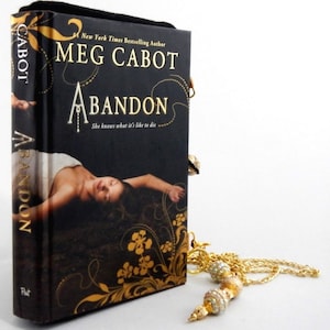 ABANDON authentic hard book cover teen novel purse with keychain, book purse, Meg Cabot, New York Times best seller, Halloween purse, ii