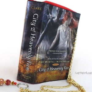 CITY of HEAVENLY FIRE (#6) authentic hard book cover romance novel purse with keychain, book purse, Cassandra Clare, Halloween purse, ii
