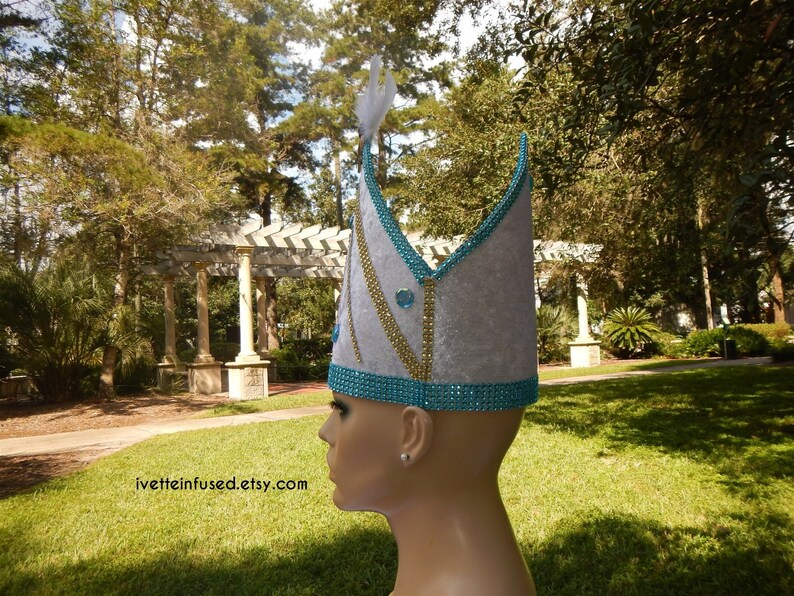 theatrical hat theatrical headpiece party hat #ivetteinfused fits 22.5 head width PEACOCK POPE unisex Pope headpiece headpiece