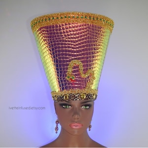 SERPENT & LEOPARD Egyptian Crown and Earring set #handmade #original #ancient #Egypt #alligator #crown #Halloween #costume