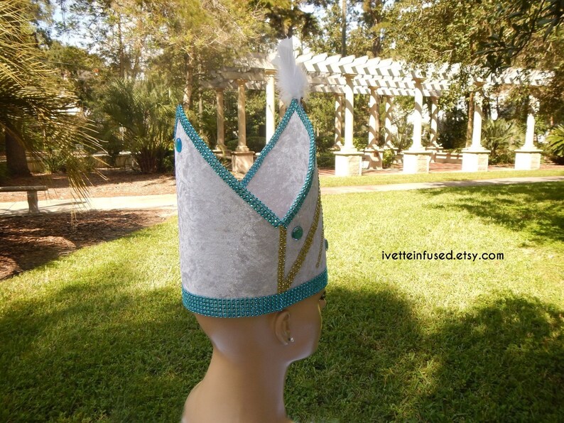 theatrical hat theatrical headpiece party hat #ivetteinfused fits 22.5 head width PEACOCK POPE unisex Pope headpiece headpiece