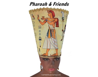 Ancient Egyptian crown and earrings set, Pharoah crown, Cleopatra crown, Theatrical costume, Egyptian royalty