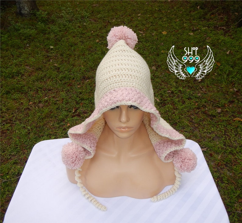 BUNNY SLOPE VACAY cowl hood one-size-fits-most hooded cowl millennial gift idea crochet hooded cowl Christmas gift idea winter hat