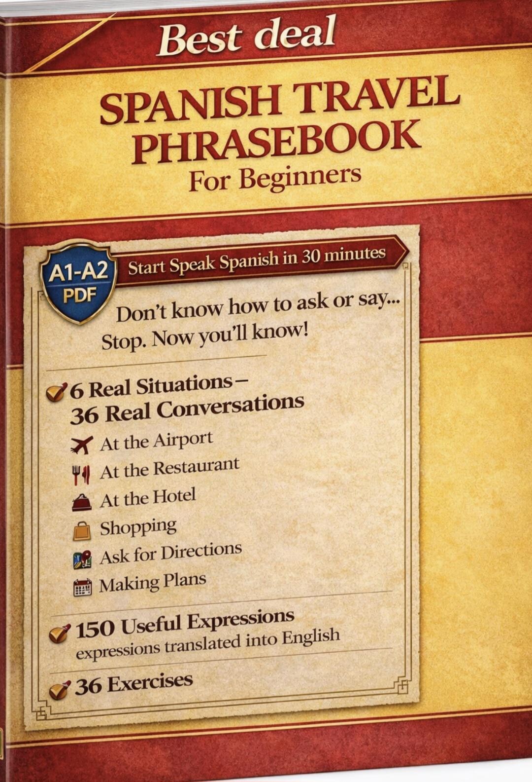 Spanish Travel Phrasebook for Beginners – Real Conversations, Exercises ...