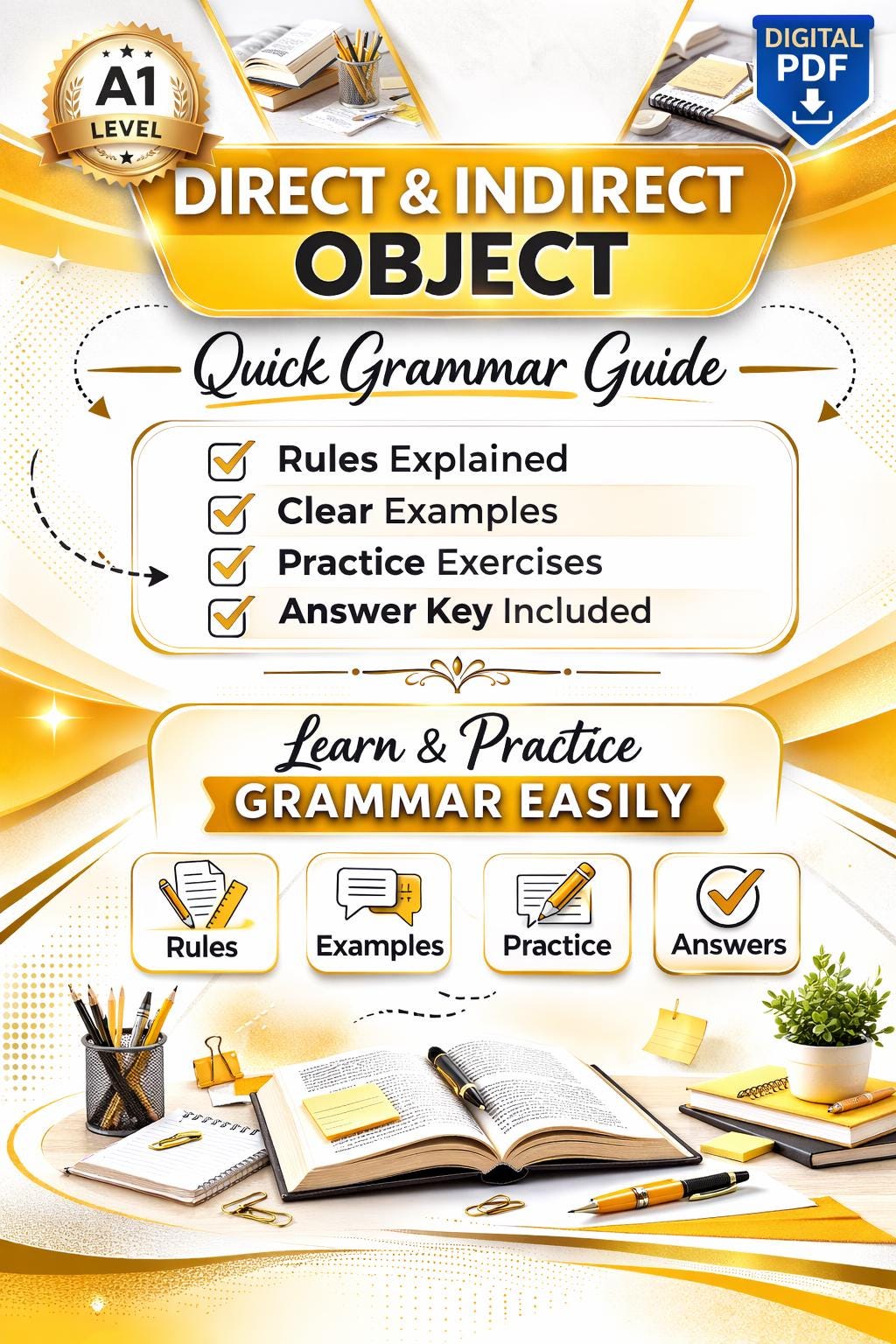 Spanish Object Pronouns Workbook PDF – Direct & Indirect Objects A1-A2 ...