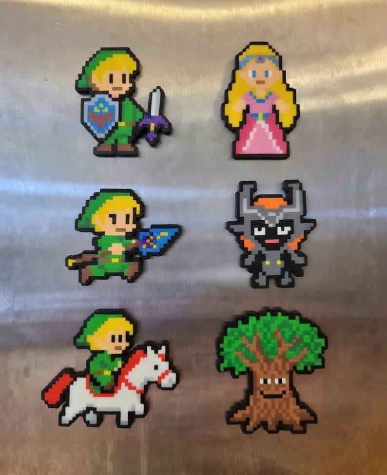 Legend of Zelda Pixel Art Fridge Magnets, Hyrule Characters Collection Set image 4