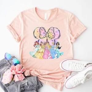 Disney Princess Shirt, Girls Trip Shirt, Disney Princess Bow Shirt, Disney Family Trip Sweatshirt, Disneyland Girl Trip Tee, Belle, Elsa image 6