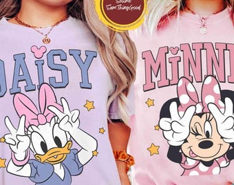 Comfort Colors® Classic Minnie Mouse And Daisy Duck Shirt, Disney Bestie Vacation Shirt, Disneyland Girls Matching Trip, WDW Bestie Tee