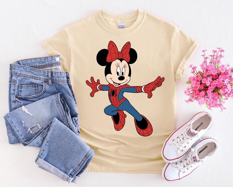 Costume Disney Mickey et Minnie Spiderman, chemise Spider Man rétro Marvel, chemise fans MCU, WDW Magic, chemise voyage Disney's Hollywood Studios image 4