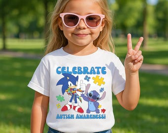t-shirt Stitch and Sonic Celebrate Autism Awareness