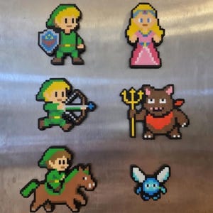 Legend of Zelda Pixel Art Fridge Magnets, Hyrule Characters Collection Set image 2