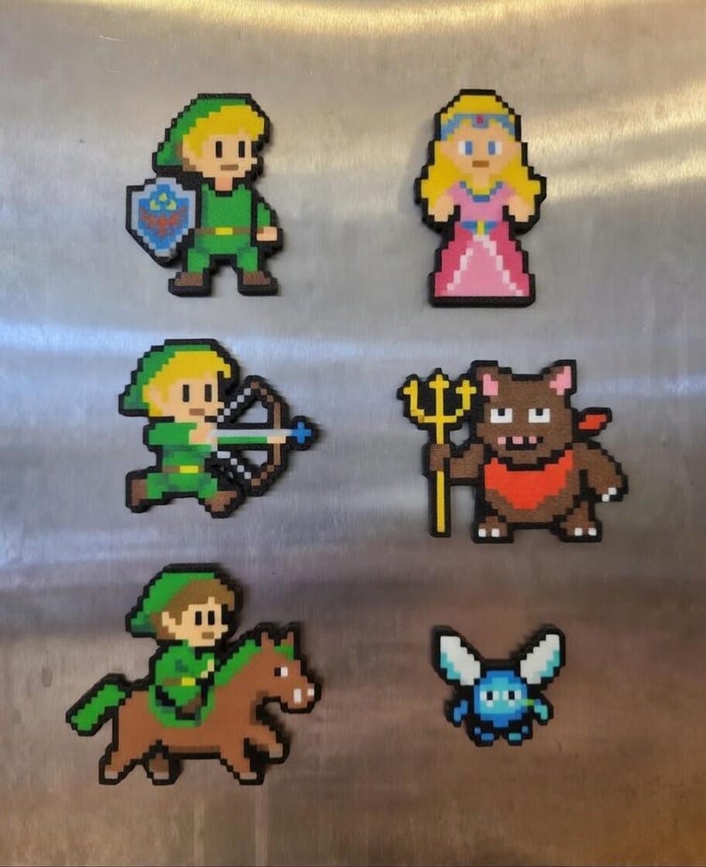 Legend of Zelda Pixel Art Fridge Magnets, Hyrule Characters Collection Set image 2