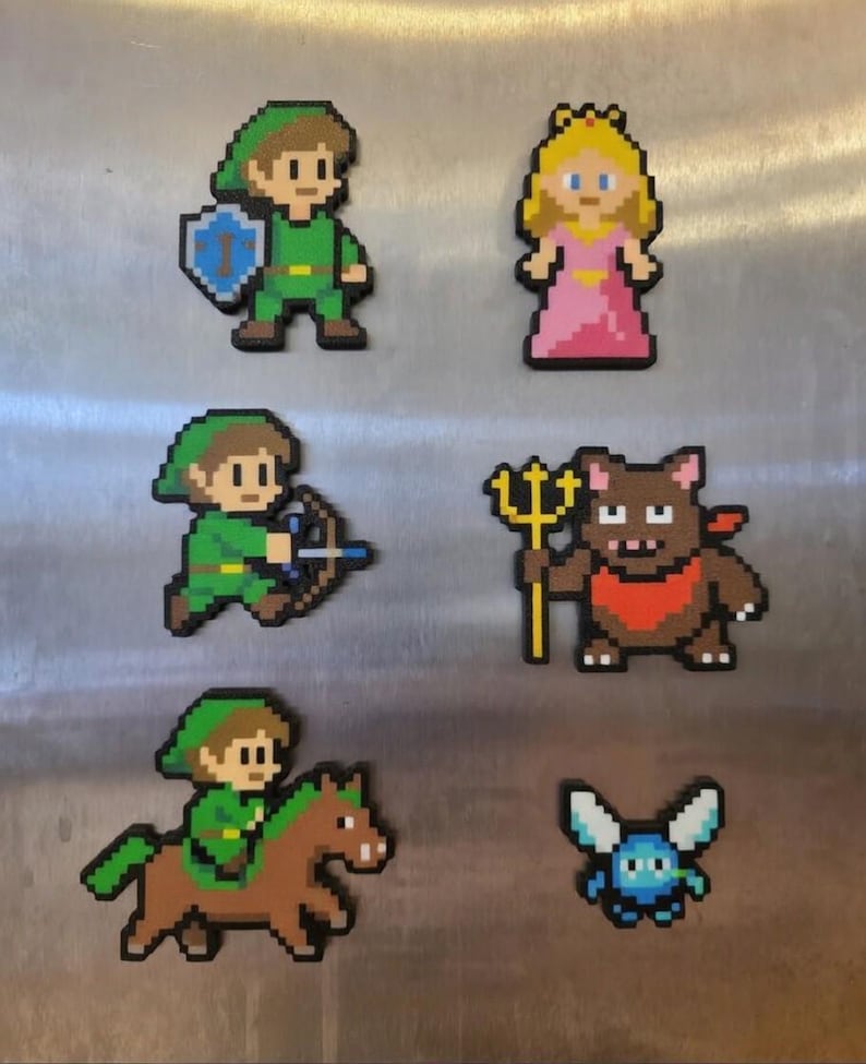 Legend of Zelda Pixel Art Fridge Magnets, Hyrule Characters Collection Set image 3