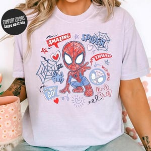 Marvel Spidey And His Amazing Friends Checkered Shirt Ghost Spider Spin Matching Tee Disney MCU Comic Tee Disneyland Family Trip Gifts zdjęcie 4