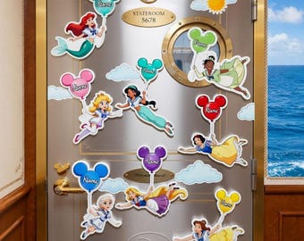 Personalized Disney Cruise Door Magnet - 200+ Characters Mickey & Friends Family Stateroom Decor
