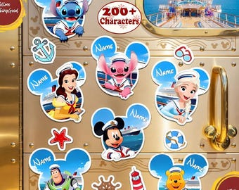 Personalized First Disney Cruise Magnet - 200+ Characters Mickey Mouse Family Door Sign