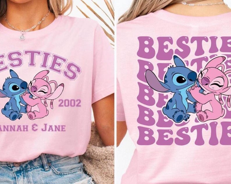 Sudadera Stitch Angel Besties, camiseta a juego Disney Friends, camiseta Stitch Angel Besties, camiseta Disney Stitch, camiseta Disney Besties imagen 6