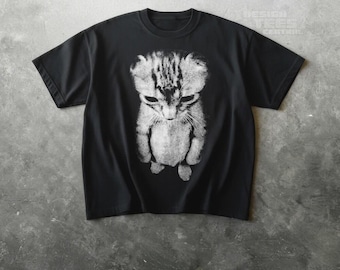 T-shirt chat debout meme chaton triste, t-shirt meme drôle de chat qui pleure, chemise chat triste virale, chemise meme chat déprimé, cadeau mignon drôle d'amant de chat