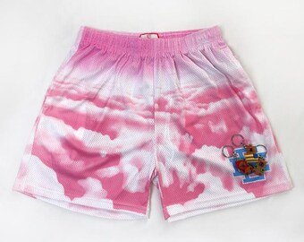 Short rose en maille tie-dye Y2K Short de basket-ball esthétique Streetwear rétro Short de sport d'été pour homme femme Short streetwear de gymnastique unisexe