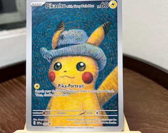 グレーのフェルト帽をかぶったピカチュウ ヴァン・ゴッホ製カスタム