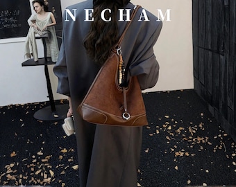 Brown Suede Hobo Bag, Large Shoulder Handbag