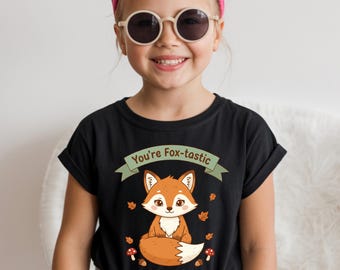 Kids Fox Shirt, Toddler Woodland Animal Tee, Cute Pastel Fox Shirt for Kids, Youth Forest Graphic Sweatshirt, Cottagecore Kids Outfit