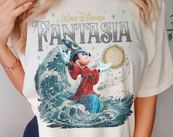 Vintage Disney Fantasia Shirt, Some Imagination Huh, Fantasmic Magical Disney Castle, Fantasmic Sorcerer Mickey Wizard Disney Trip Shirt