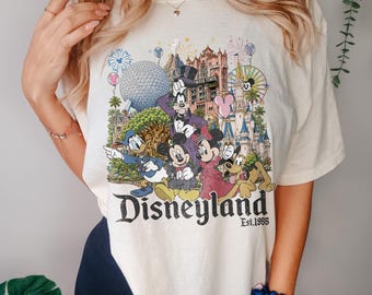 Comfort Color Vintage Disneyland California Shirt, Disneyland Family Vacation Shirt, Mickey and Friends Tee, Disney Trip Family Shirt
