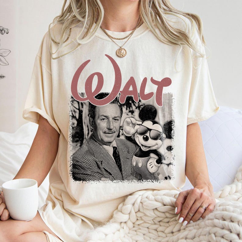 Comfort Colors Vintage Walt Disney Shirt, Happiest Place On Earth, Disney Fan Gifts, Disneyland Shirt, Disney Mens Shirt, Magic Kingdom Tee image 5