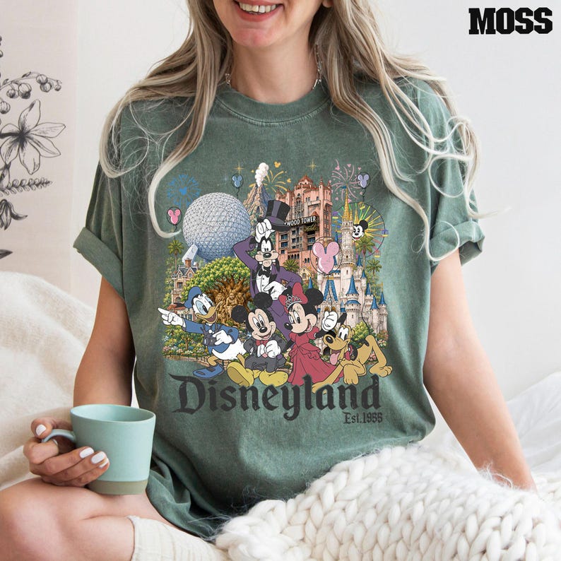 Comfort Color Vintage Disneyland California Shirt, Disneyland Family Vacation Shirt, Mickey and Friends Tee, Disney Trip Family Shirt image 4